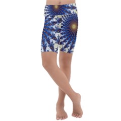 Fractal Spiral Curve Abstraction Kids  Lightweight Velour Cropped Yoga Leggings by Pakrebo