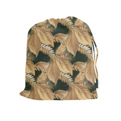 Scrapbook Leaves Decorative Drawstring Pouch (xl) by Pakrebo