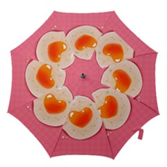 Omelette Heart Pink Valentine Hook Handle Umbrellas (large) by Bajindul