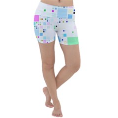 Square Colorful Pattern Geometric Lightweight Velour Yoga Shorts by Pakrebo
