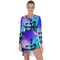 Cute Fairy Dancing In The Night Asymmetric Cut-out Shift Dress by FantasyWorld7