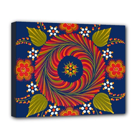 Hungarian Mandala Flower Deluxe Canvas 20  X 16  (stretched)