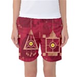 Background Objects Stylized Women s Basketball Shorts
