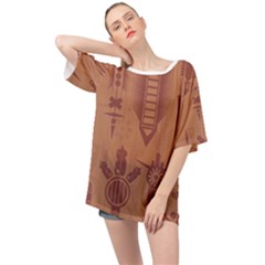 Background Non Seamless Pattern Oversized Chiffon Top by Simbadda