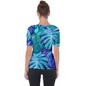 Leaves Tropical Palma Jungle Shoulder Cut Out Short Sleeve Top View2
