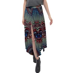 Abstract Abstract Art Artwork Star Velour Split Maxi Skirt by Pakrebo