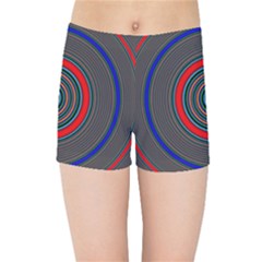 Art Design Fractal Circle Kids  Sports Shorts by Pakrebo