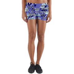 Penguins Pattern Yoga Shorts by bloomingvinedesign