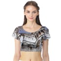 Building Architecture Columns Short Sleeve Crop Top View1