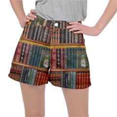 Books Library Bookshelf Bookshop Ripstop Shorts