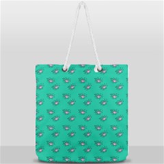 Zodiac Bat Pink Teal Full Print Rope Handle Tote (large) by snowwhitegirl