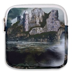 Sea Island Castle Landscape Mini Square Pouch by Pakrebo