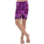 Fractal Math Geometry Visualization Pink Kids  Lightweight Velour Cropped Yoga Leggings