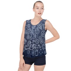 Internet Planets Drinks Computers Bubble Hem Chiffon Tank Top by Pakrebo
