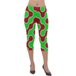 Paper Pattern Texture Parchment Lightweight Velour Capri Leggings 
