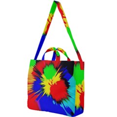 Color Halftone Grid Raster Image Square Shoulder Tote Bag by Pakrebo