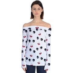 Bianca Del Rio Pattern Off Shoulder Long Sleeve Top by Valentinaart