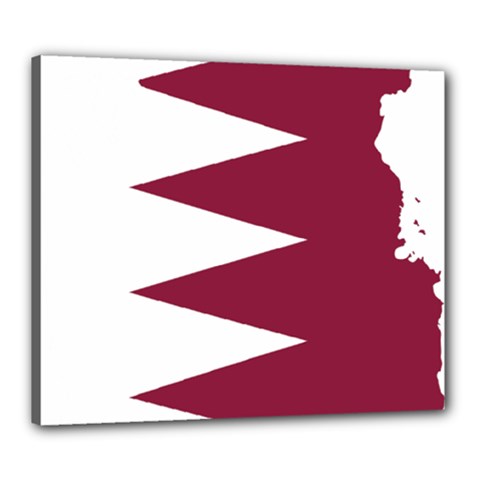 Borders Country Flag Geography Map Qatar Canvas 24  X 20  (stretched)