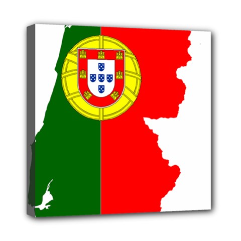 Portugal Flag Borders Cartography Mini Canvas 8  X 8  (stretched) by Sapixe