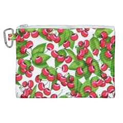 Cherry Leaf Fruit Summer Canvas Cosmetic Bag (xl) by Mariart