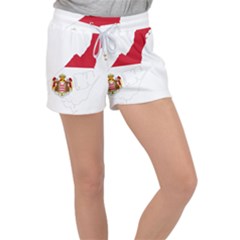 Monaco Country Europe Flag Borders Women s Velour Lounge Shorts by Sapixe