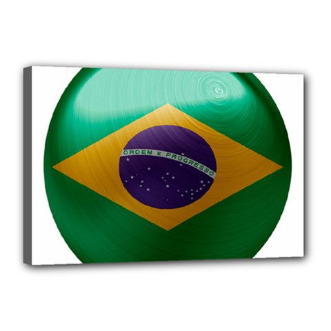 Brazil Flag Country Symbol Canvas 18  X 12  (stretched) by Sapixe