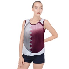 Qatar Flag Country Nation National Bubble Hem Chiffon Tank Top by Sapixe