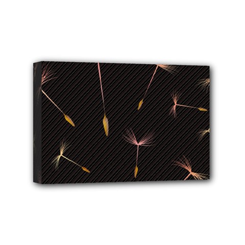 Black And Dandelion Digital Paper Mini Canvas 6  X 4  (stretched) by Pakrebo