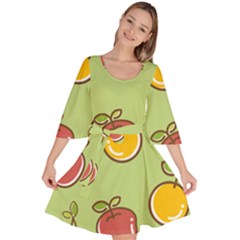 Seamless Healthy Fruit Velour Kimono Dress by HermanTelo
