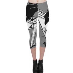 Gallows Raven Chopped Capri Leggings  by Bajindul
