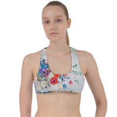 Floral Bouquet Criss Cross Racerback Sports Bra by Sobalvarro