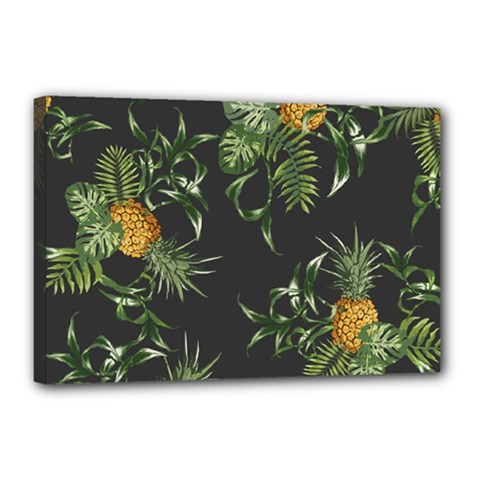 Pineapples Pattern Canvas 18  X 12  (stretched) by Sobalvarro