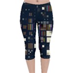 Blocks Pattern Rainbow, Backgrounds Textures Velvet Capri Leggings Blocks Pattern Rainbow, Backgrounds Textures Velvet Capri Leggings