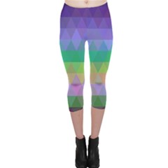 Abstract Texture Triangle Geometric Capri Leggings  by Simbadda