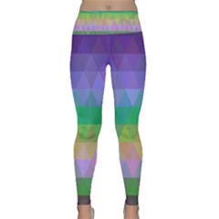 Abstract Texture Triangle Geometric Lightweight Velour Classic Yoga Leggings by Simbadda