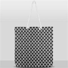 Fabric Black And White Material Full Print Rope Handle Tote (large) by Simbadda