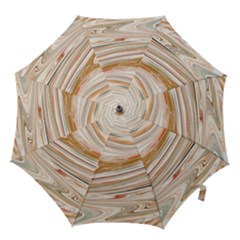 Brown And Yellow Abstract Painting Hook Handle Umbrellas (large) by Simbadda