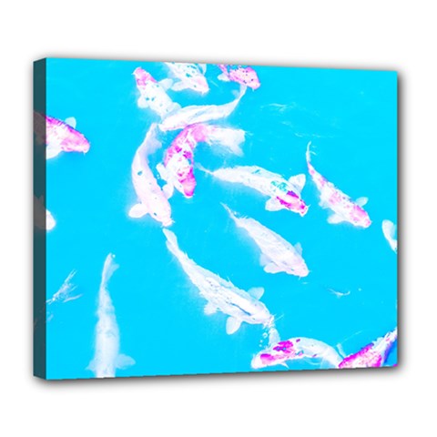 Koi Carp Scape Deluxe Canvas 24  X 20  (stretched) by essentialimage