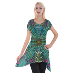 The Most Beautiful Rain Over The Stars And Earth Short Sleeve Side Drop Tunic by pepitasart