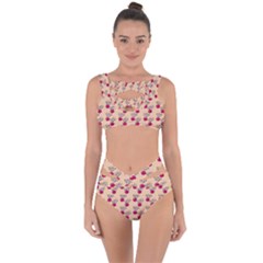 Cherries An Bats Peach Bandaged Up Bikini Set  by snowwhitegirl
