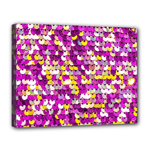 Funky Sequins Canvas 14  X 11  (stretched) by essentialimage