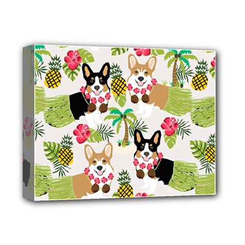 Corgis Pattern Deluxe Canvas 14  X 11  (stretched)