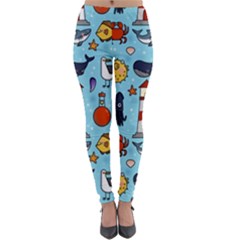 Surface Pattern Design Lightweight Velour Leggings by Sudhe