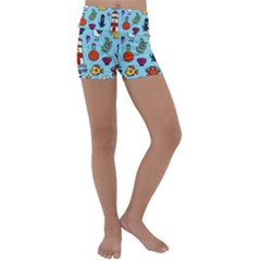 Surface Pattern Design Kids  Lightweight Velour Yoga Shorts by Sudhe