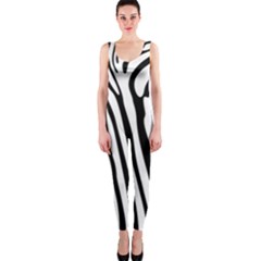 Vector Zebra Stripes Seamless Pattern One Piece Catsuit