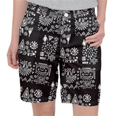 Vector Pattern Design With Tribal Elements Pocket Shorts by Vaneshart