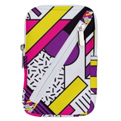 Memphis Colorful Background With Stroke Belt Pouch Bag (large) by Vaneshart