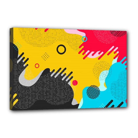 Abstract Colorful Pattern Shape Design Background Canvas 18  X 12  (stretched) by Vaneshart