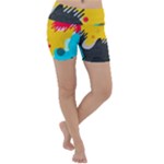 Abstract Colorful Pattern Shape Design Background Lightweight Velour Yoga Shorts