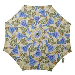 Peacock Vector Design Seamless Pattern Fabri Textile Hook Handle Umbrellas (large) by Vaneshart